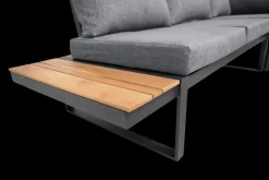 Garden FLAIR Dining Gartenlounge BASEL U 5-tlg grau /Akazie braun