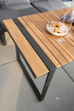 Garden FLAIR Dining Gartenlounge BASEL U 5-tlg grau /Akazie braun