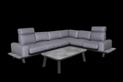 Garden FLAIR Living Gartenlounge RUNE 3-tlg schwarz /grau