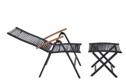 Garden FLAIR Positionsstuhl Garten LEIF schwarz /Rope