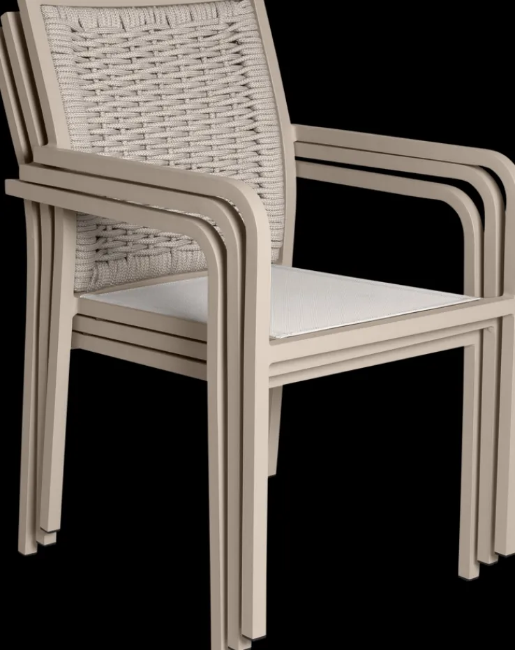 Garden FLAIR Stapelstuhl Garten ROEN 2er Set champagner /taupe