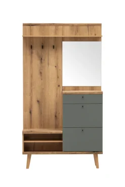 Garderobe ALVA 110 x 200 cm Braun/Salbei