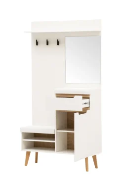 Garderobe SVANTE_TORGE 107 x 197 cm weiß/braun