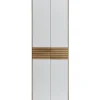 Garderobenschrank 60 x 200 cm Eiche massiv/Glas satinato
