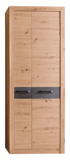 Garderobenschrank 77 x 202 x 38 cm Holznachbildung balkeneiche