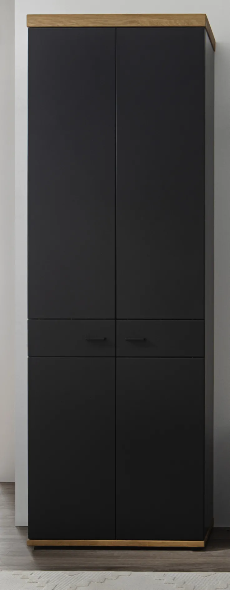 Garderobenschrank BOGOTA 70 x 211 cm Wildeiche massiv/anthrazit