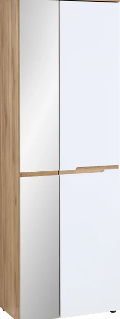 Garderobenschrank CLYDE 65 x 192 cm weiß supermatt/Mauvella-Oak-Dekor