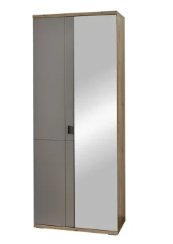 Garderobenschrank FINA 80 x 200 cm Eiche-Artisan-Dekor braun/Basalt-grau-Dekor