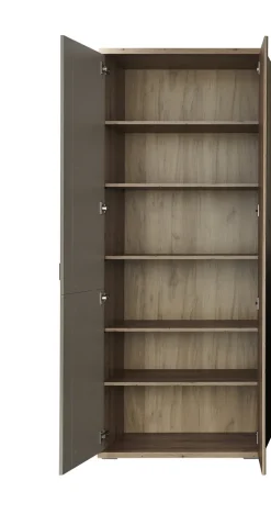 Garderobenschrank FINA 80 x 200 cm Eiche-Artisan-Dekor braun/Basalt-grau-Dekor