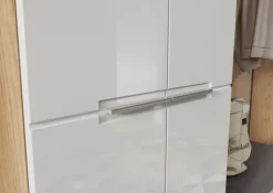 Garderobenschrank LEVI 60 x 198 cm weiß Hochglanz/braun