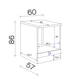 QUARTIER Herdumbauschrank NEO HU60 60 x 86 x 57 cm weiß