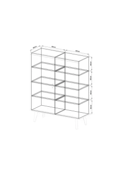 Highboard ALVA 107 x 134 cm Salbeifarbig/braun