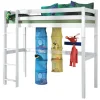 Kinder Hochbett 90 x 200 cm Buche Massiv weiß