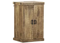 INTERhome Barschrank BARNEY 60-120 x 52 cm Mango Massivholz/schwarz