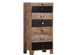 INTERhome Kommode PUNO 42 x 120 cm braun/ mehrfarbig