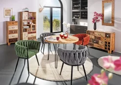 INTERhome Vitrine PUNO 80 x 170 cm braun Mango massiv