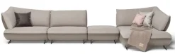 JOOP! Ecksofa 450 x 172 cm Stoffbezug fels- /sandbeige
