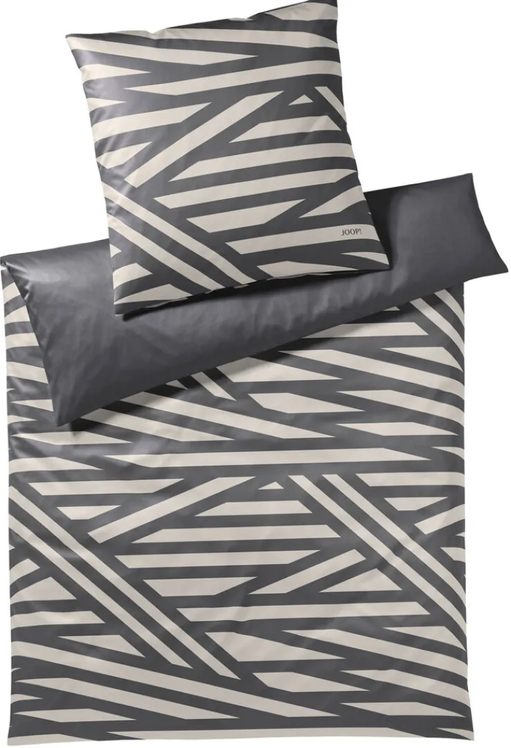 JOOP! Satin-Bettwäsche CROSS 135 x 200 cm stone