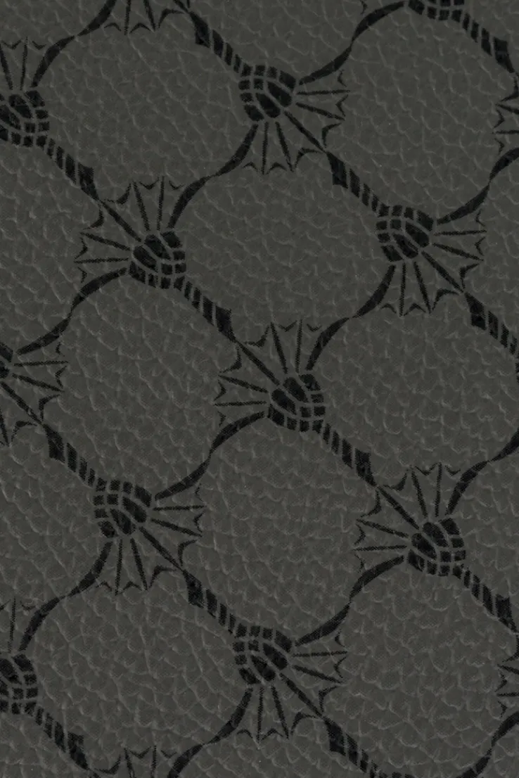 JOOP! Vase CORNFLOWER rund Durchmesser 20 cm Höhe 21 cm Klarglas Kunstleder anthrazit-schwarz