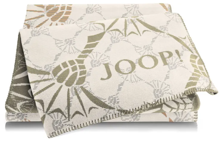 JOOP! Wohndecke CF-DOUBLE 150 x 200 cm ecru/olivgrün
