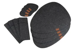 JUSTINUS Tisch-Set LIFESTYLE 12-teilig Filz anthrazit