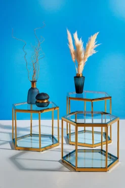 KARE DESIGN Beistelltisch COMB 55 cm goldfarbig