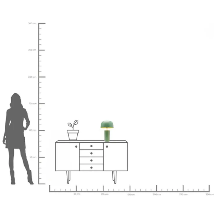 KARE DESIGN Tischleuchte LOUNGY 25 x 38 cm salbeigrün