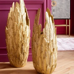 KARE DESIGN Vase FEATHERS 80 cm gold