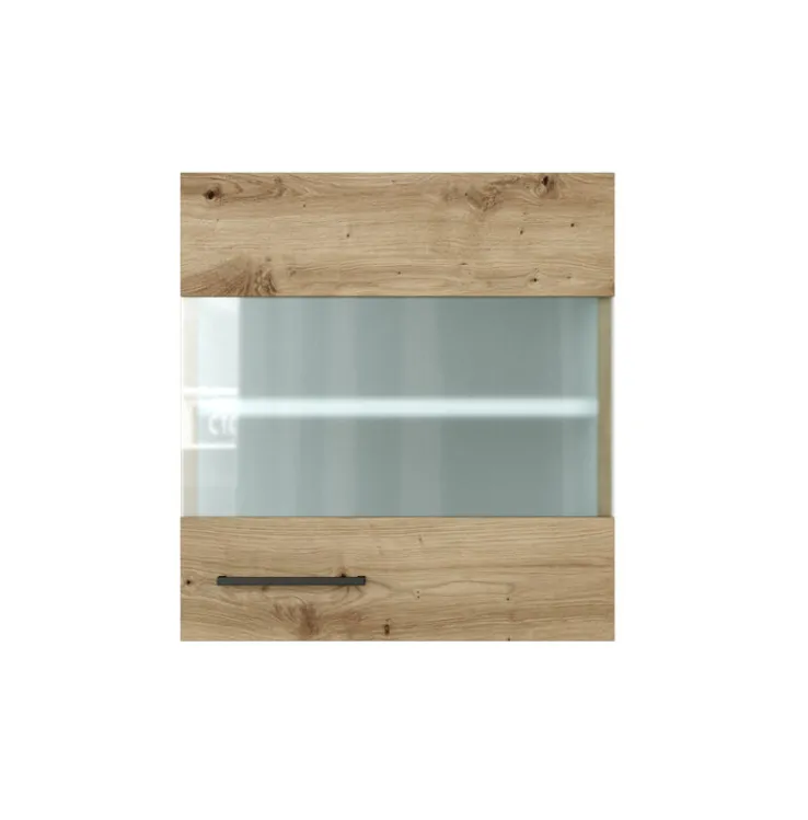 QUARTIER Küche Glas-Hängeschrank Fiona 50 cm Eiche