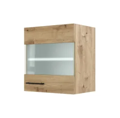 QUARTIER Küche Glas-Hängeschrank Fiona 50 cm Eiche