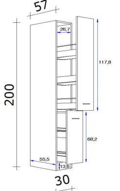 QUARTIER Küchen Apothekerschrank LUCCA weiß