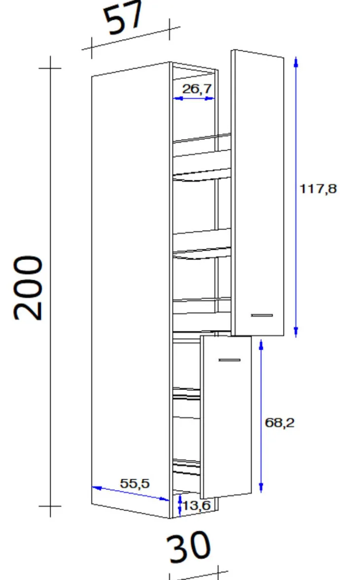 QUARTIER Küchen Apothekerschrank LUCCA weiß