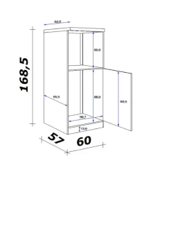 QUARTIER Küchen Geräteumbauschrank AVILA II Eiche /weiß matt