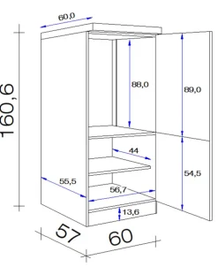 QUARTIER Küchen Geräteumbauschrank WITO 161 cm weiß