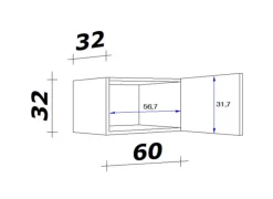 QUARTIER Küchen Hängeschrank AVILA I 60 cm Eiche /weiß matt