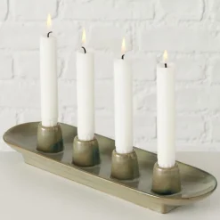 Kerzenständer PERUYA 34 cm grün