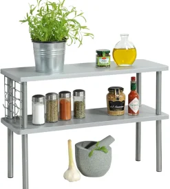 KESPER Küchenregal mit 2 Ebenen grau