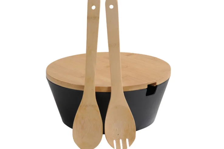 KESPER Obst und Salatschale mit Besteck Bambus