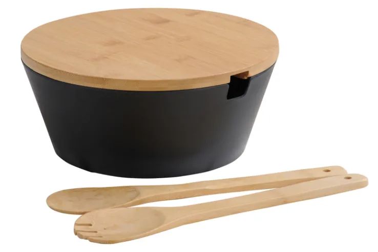 KESPER Obst und Salatschale mit Besteck Bambus