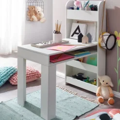 Kinder Kinder Schreibtisch mit Regal 50 x 110 cm weiß