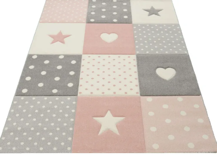 Kinder Kinderteppich KIDS STARS 120 x 170 cm rosa