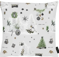 APELT Kissenhülle CHRISTMAS ALL OVER 40x40cm weiß-schwarz