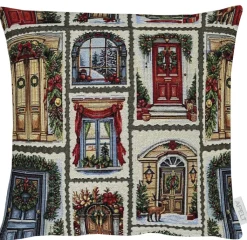 APELT Kissenhülle WEIHNACHTSTÜREN 40x40cm mehrfarbig