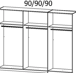 QUARTIER Kleiderschrank ALABAMA 271 x 210 cm Alpinweiß NB