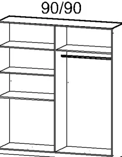 QUARTIER Kleiderschrank HOMBURG 2 Spiegeltüren Sonoma Eiche/HG weiß