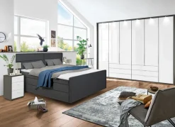 Kleiderschrank LOFT Havanna/ Glas weiß