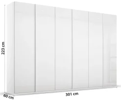 Kleiderschrank SKAT Kristallweiß/ Glas Kristallweiß