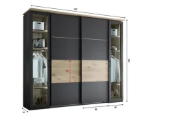 QUARTIER Kleiderschrank STYLE 267 x 225 cm Anthrazit/ Viking Oak hell