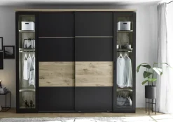 QUARTIER Kleiderschrank STYLE 267 x 225 cm Anthrazit/ Viking Oak hell