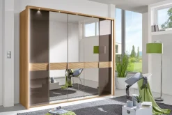 Kleiderschrank WEGA 250 x 216 x 58 cm Eiche teilmassiv braun